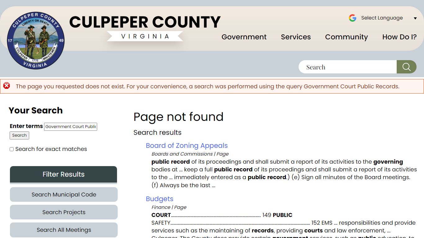 Government - culpepercounty.gov